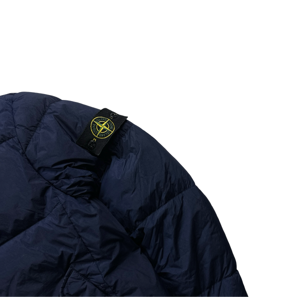 Stone Island Navy Garment Dyed Crinkle Reps Puffer Jacket - Medium