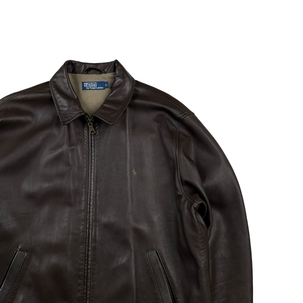 Ralph Lauren Brown Heavyweight Leather Jacket - Large
