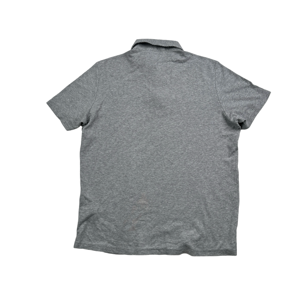 Prada Grey Cotton Collared Red Tab Polo Shirt - Large