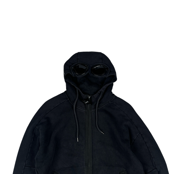 CP Company Black Cotton Goggle Hoodie - Medium