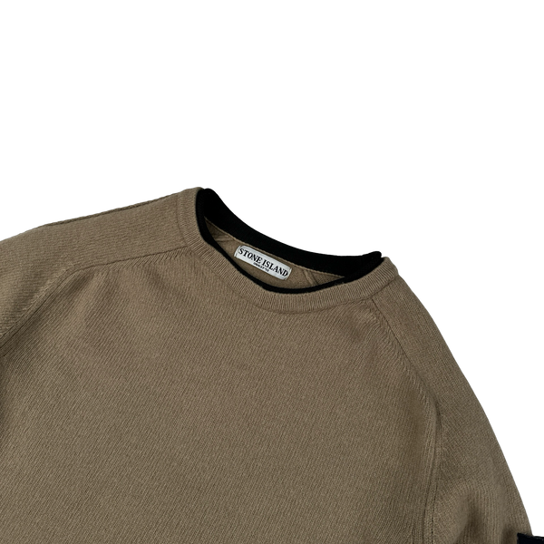 Stone Island 2005 Brown Wool Crewneck Jumper - Medium