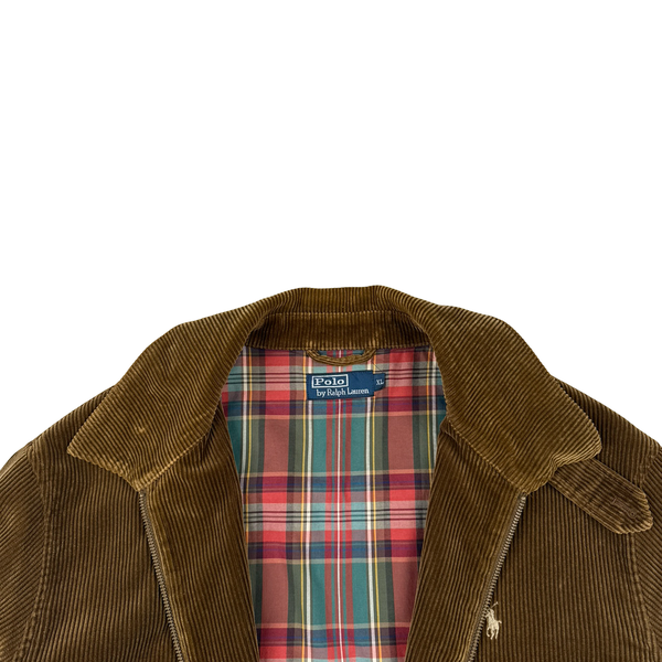 Ralph Lauren Brown Corduroy Cotton Lined Zipped Jacket - XL