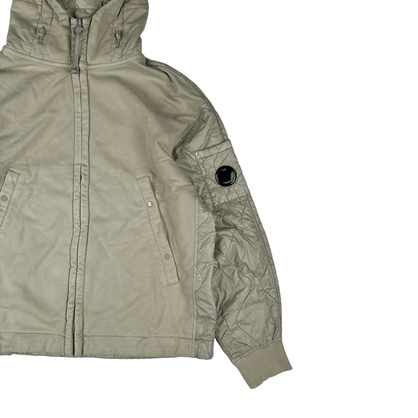 CP Company Beige Quilted Lens Viewer Zip Up Jacket - XL