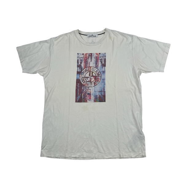 Stone Island 2017 White Graphic T Shirt - XL