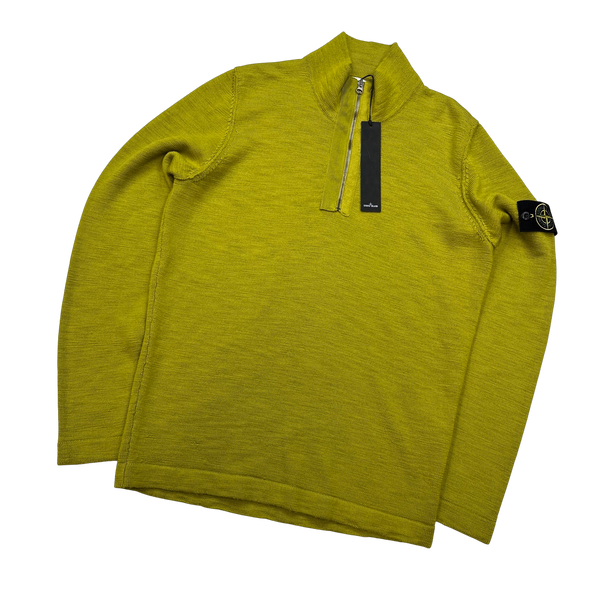 Stone Island Yellow Marl 2016 High Neck Pullover Knit Jumper - Large