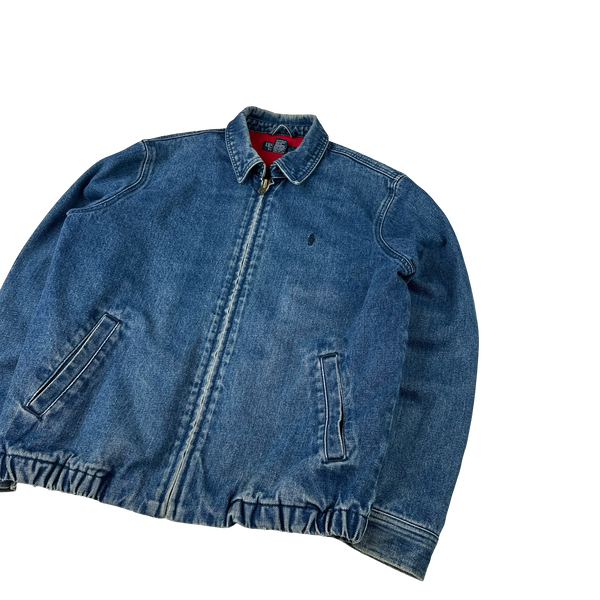 Ralph Lauren Vintage Polo Heavyweight Flannel Lined Denim Jacket - Small