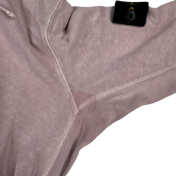 Stone Island 2017 Pink Zip Up Cotton Hoodie -Small