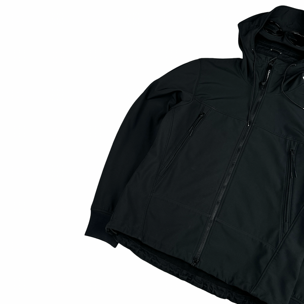 CP Company Fleece Lined Black Soft Shell Zipped Jacket - Large