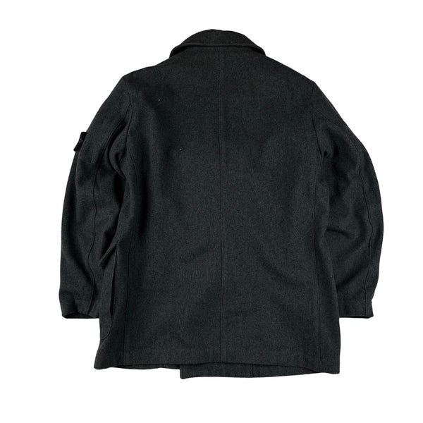 Stone Island 1999 Grey Vintage Wool Double Breasted Duffle Jacket - Medium
