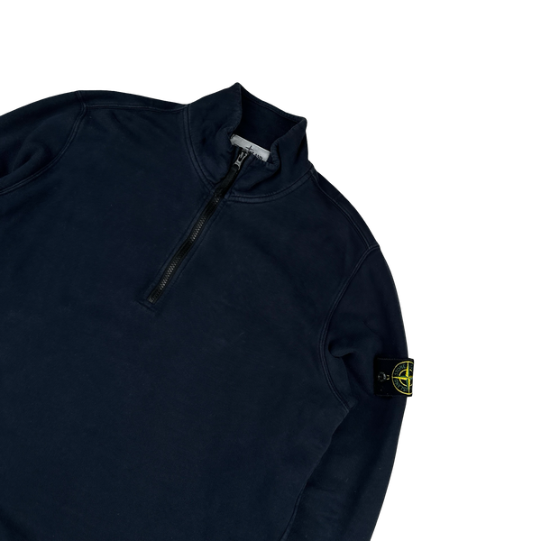 Stone Island 2023 Navy Quarter Zip Jumper - Large