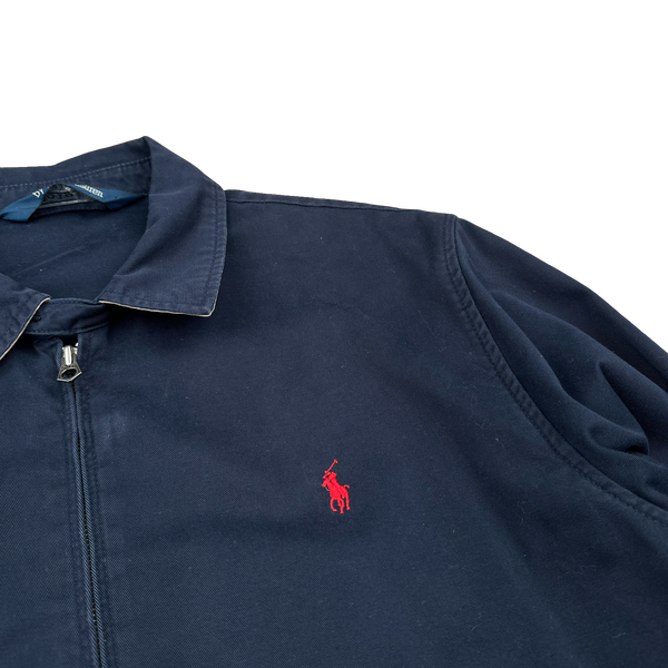 Ralph Lauren Navy Harrington Zipped Jacket - XL