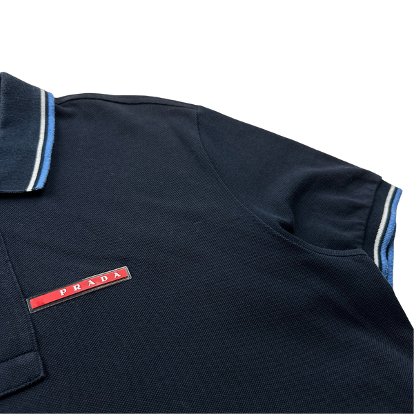 Prada Navy Cotton Polo - Medium