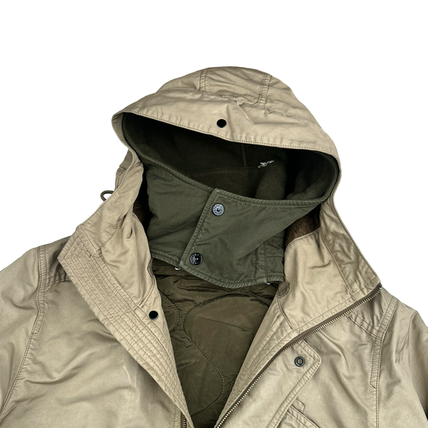 Stone Island 2013 Beige David TC Thick Lined Fishtail Duffle Jacket - Medium