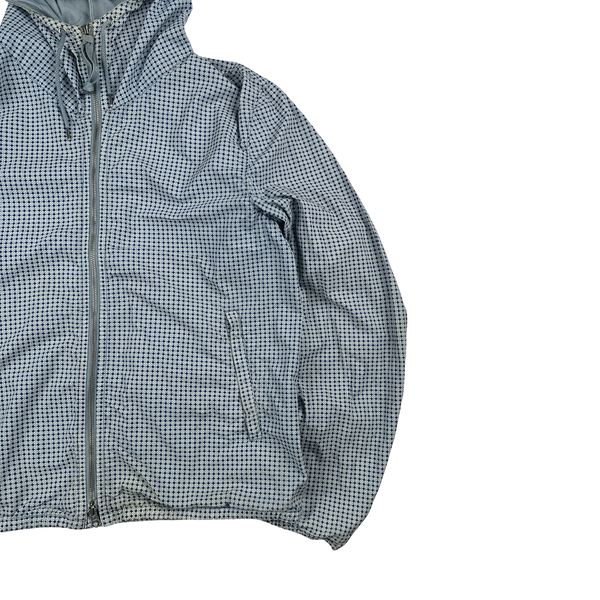 CP Company Blue Diamond Print Goggle Cotton Jacket - Large