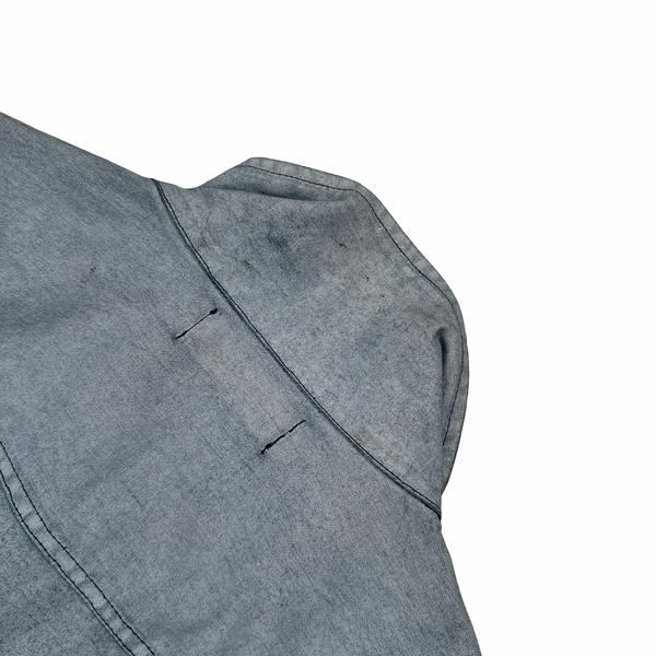 Stone Island 2019 Canvas Placcato Washed Blue Jacket - Medium