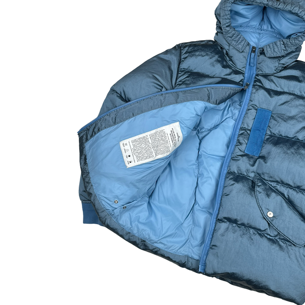 Stone Island 2022 Baby Blue Nylon Metal Econyl Down Puffer Jacket - Large