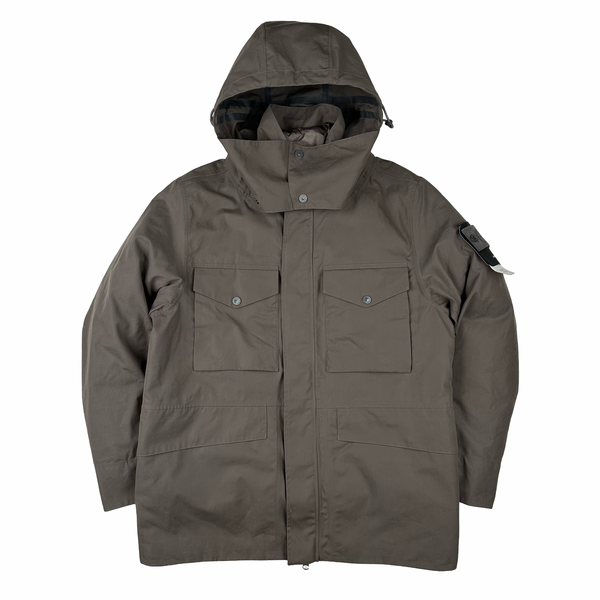 Stone Island 2022 O-Ventile Grey Ghost Piece Down Dutch Rope Puffer Jacket - Large