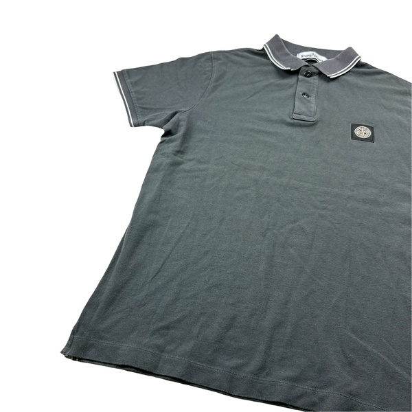 Stone Island Dark Grey Polo Top - Large