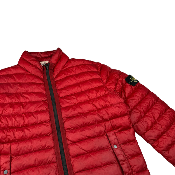 Stone Island 2013 Red Garment Dyed Down Puffer Jacket - Small
