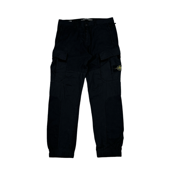 Stone Island 2016 Black Cotton Cargo Trousers - 34"