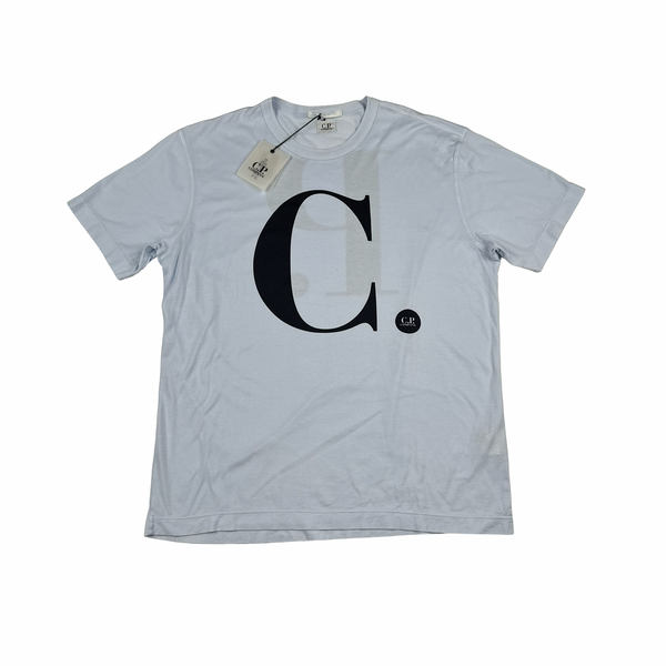 CP Company 2010 Spellout T Light Blue T Shirt - XXL