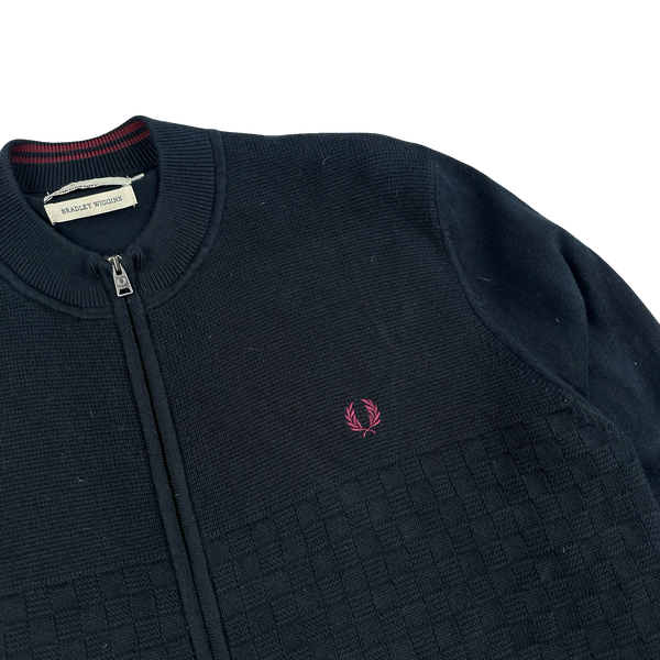Fred Perry Bradley Wiggins Black Zipped Bomber Knit - Large