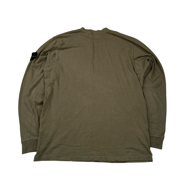 Stone Island 2017 Brown Longsleeve Cotton Top - XL