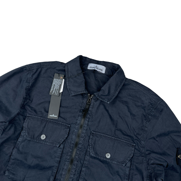 Stone Island 2021 Navy Cotton Overshirt - Large