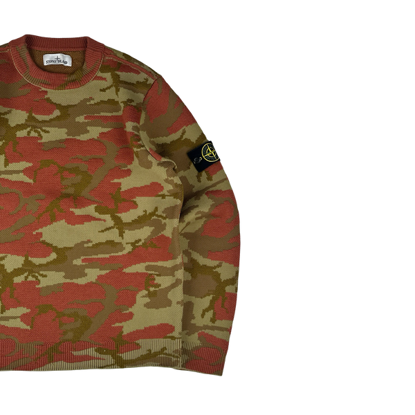 Stone Island 2022 Heritage Camo Crewneck Wool Knit Jumper - Medium