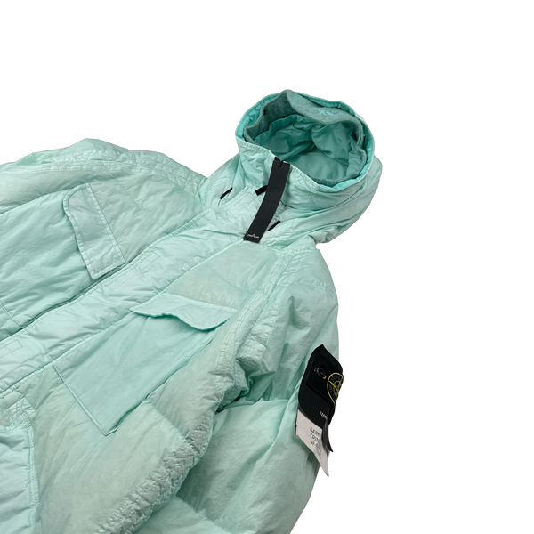 Stone Island 2022 Teal Garment Dyed Crinkle Reps R-NY Down TC Puffer - Medium
