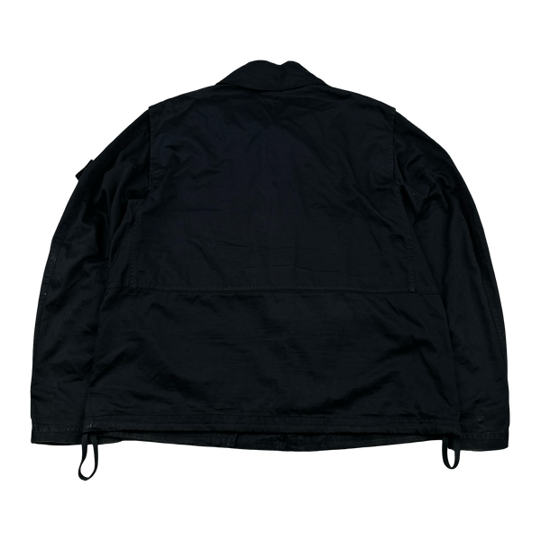 Stone Island 2002 Navy Raso Gommato Collared Jacket - Large
