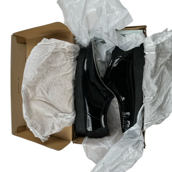 Supreme X Clarks Patent Black Wallabees - UK 7.5