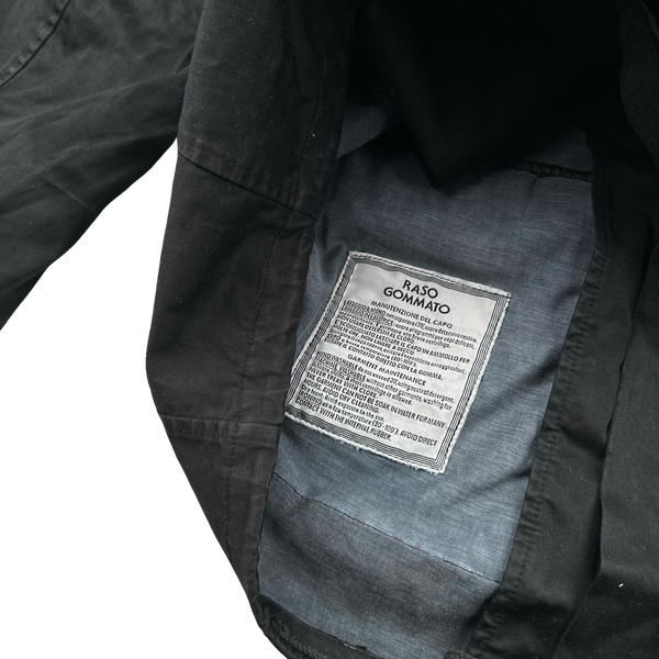 Stone Island 2006 Black Cotton Raso Gommato Wool Dutch Rope Jacket - XL