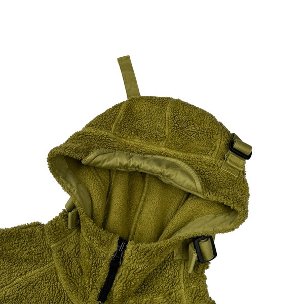 Stone Island 2021 Green Teddy Fleece Zipped Jacket - Small