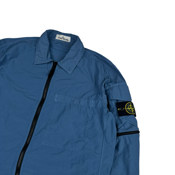 Stone Island 2022 Blue Naslan Light Zipped Overshirt - Medium