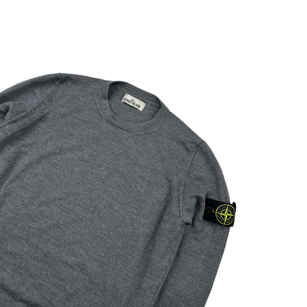 Stone Island 2020 Grey Merino Wool Crewneck Jumper - Small