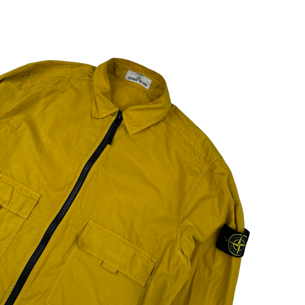 Stone Island 2018 Yellow Cotton Zipped Overshirt - Large