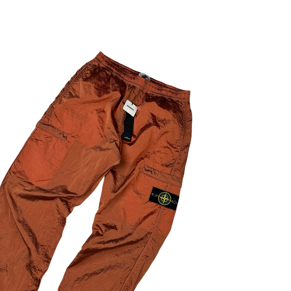 Stone Island 2022 Orange Econyl Nylon Metal Trousers - 33"