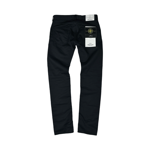 Stone Island Navy Slim Fit Cotton Trousers - Small