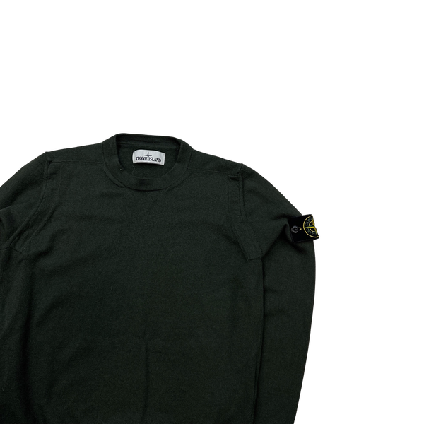 Stone Island 2020 Green Merino Wool Crewneck Jumper Small Mat s Island