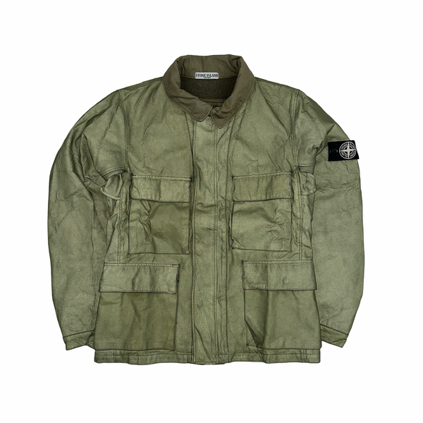 Stone Island 2007 Antiqued Reflective Field Jacket - Large