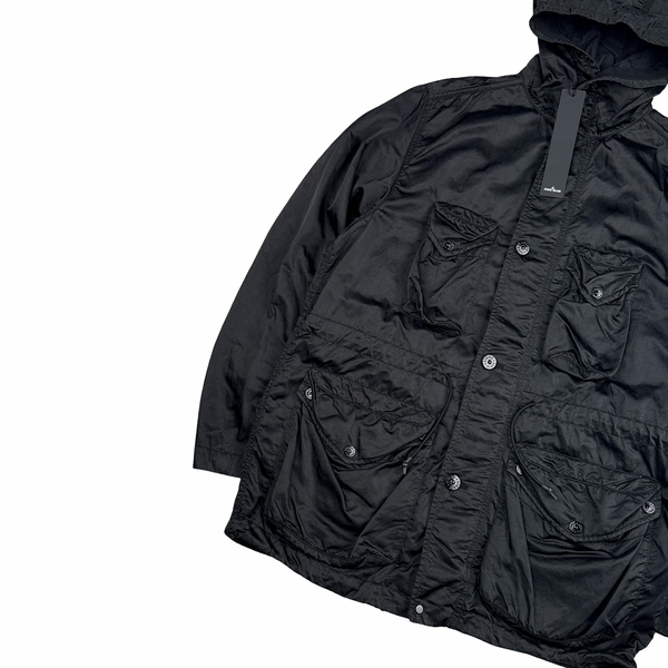 Stone Island 2021 Black Nylon Raso TC Multi Pocket Jacket - Medium