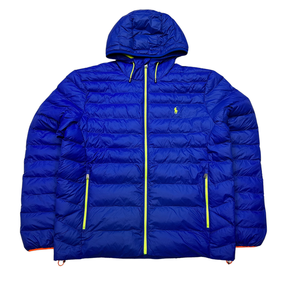 Ralph Lauren Blue & Yellow Padded Puffer Jacket - Medium