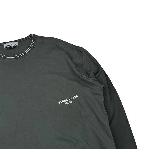 Stone Island 2024 Marina Overdyed Spellout Cotton Crewneck Jumper - XL