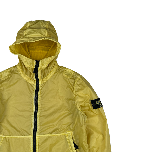Stone Island 2018 Yellow Lamy Flock Hooded Jacket - Large