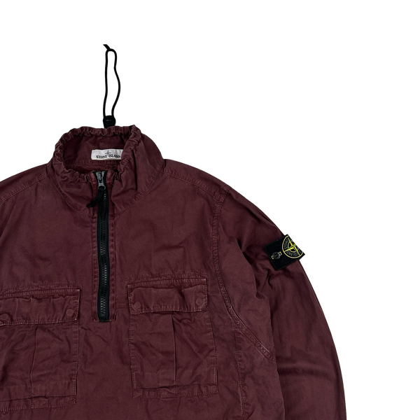 Stone Island 2020 Maroon Smock Pullover Overshirt - Medium