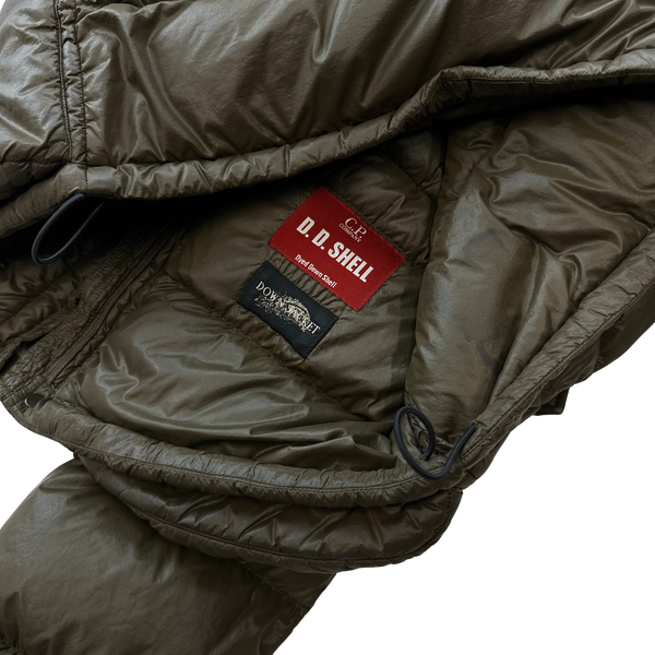 CP Company Khaki Two Tone D D Shell Puffer Jacket - XL