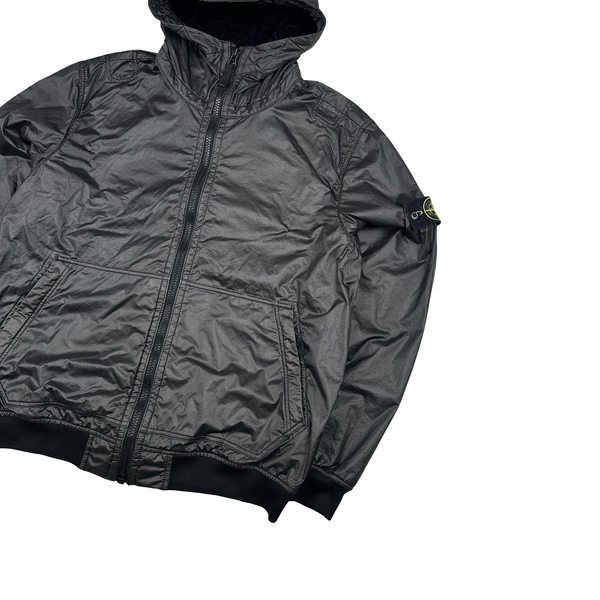 Stone Island 2018 Black Lamy Flock Hooded Jacket - XL