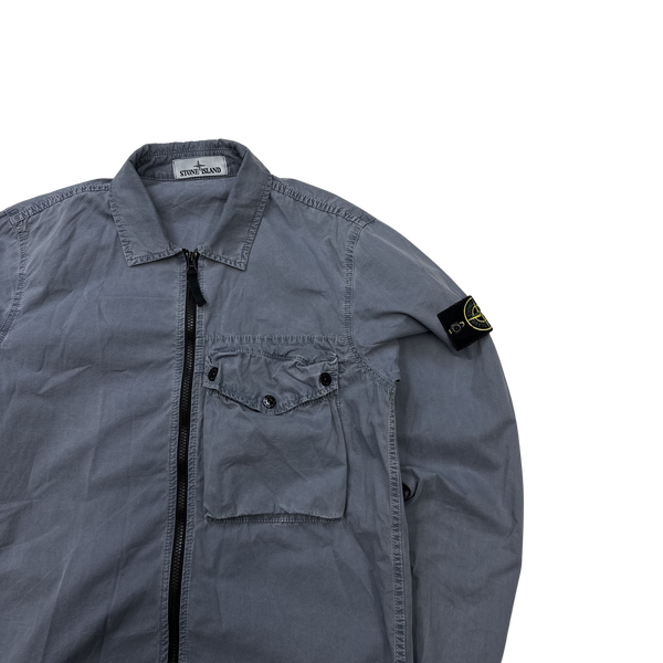 Stone Island 2021 Grey Cotton Overshirt - Small