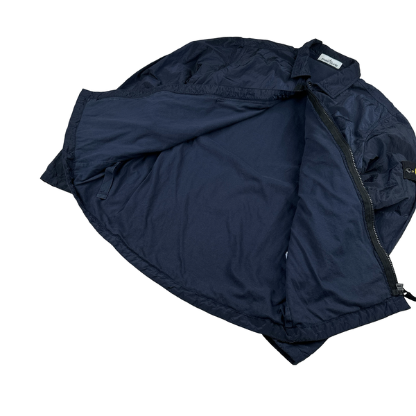 Stone Island 2017 Navy Nylon Metal Shimmer Overshirt - Medium